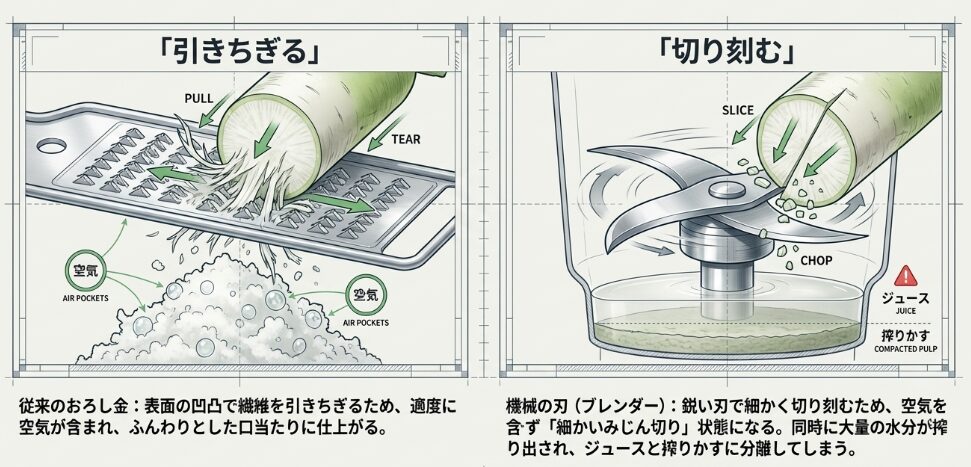 従来のおろし金との明確な違い