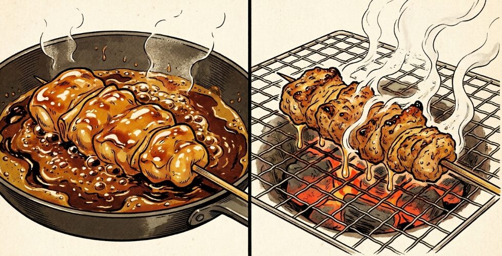 フライパン調理と網焼きでの仕上がりの違い