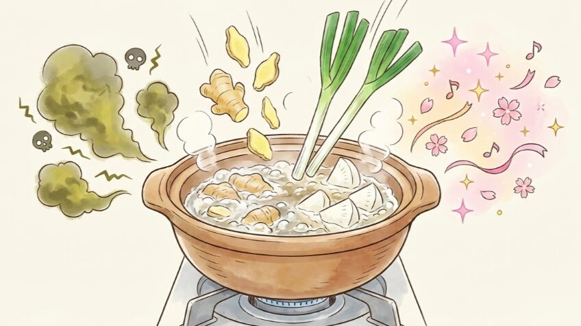 独特な匂いや臭いを抑える下茹で