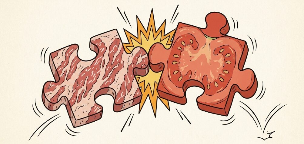 牛肉の脂と風味が合わない