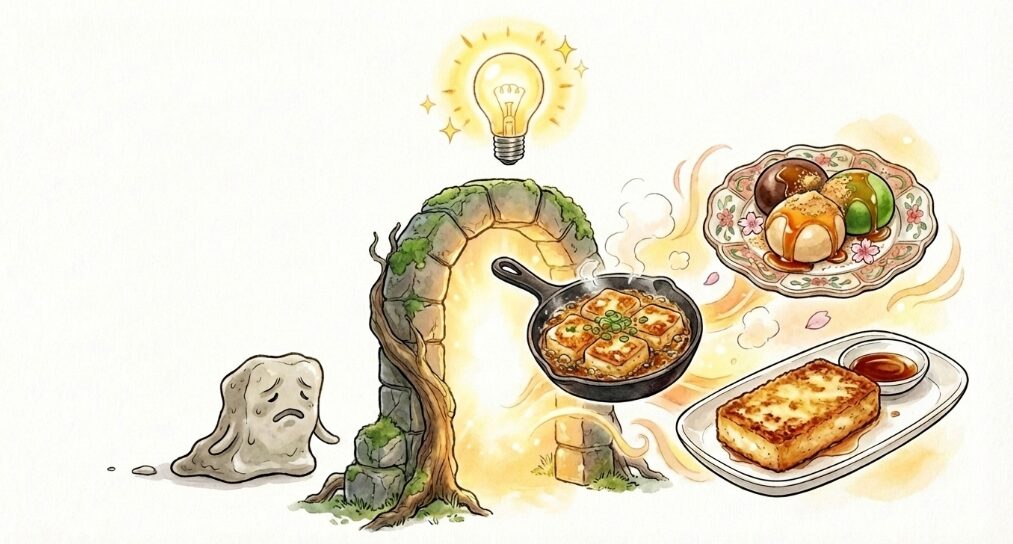 まずい豆腐餅を美味しくする工夫