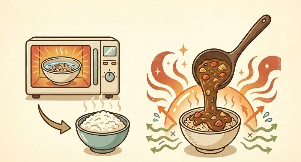 濃いめの味付けでカレーと合わせる