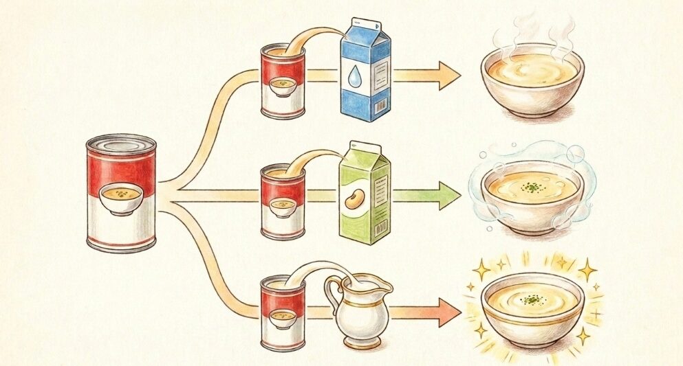 牛乳や豆乳で味を調整するテクニック