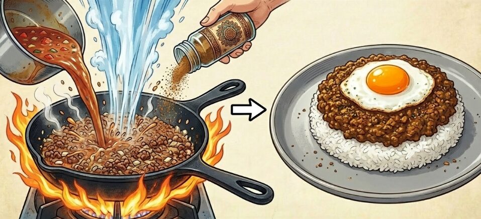 ひき肉を足して作る濃厚キーマカレー