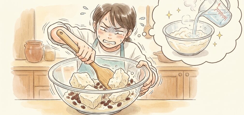 酒粕が硬くて馴染んでいない