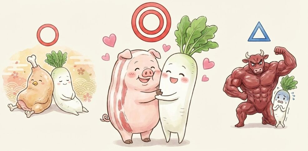 豚肉や鶏肉など相性の良いお肉選び