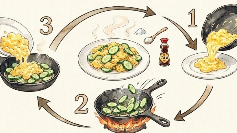 卵を加えた中華風アレンジのやり方