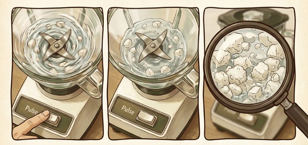 粗めの設定で食感を残す