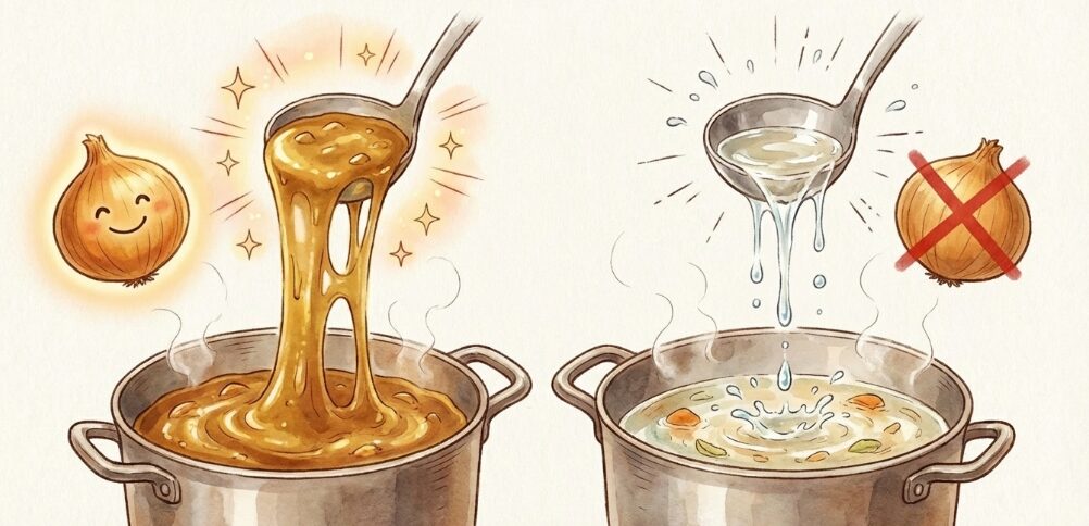 玉ねぎなしだと水っぽくなる原因