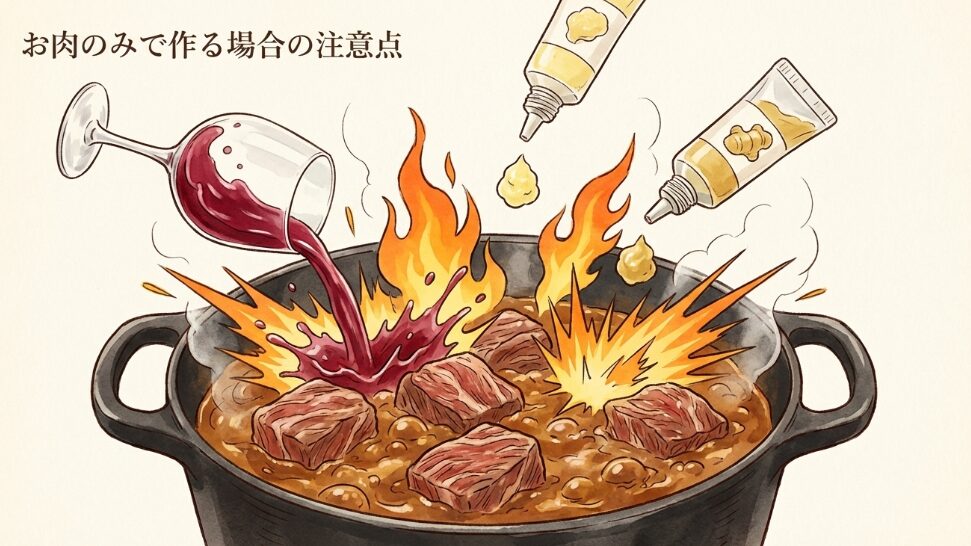 お肉のみで作る場合の注意点
