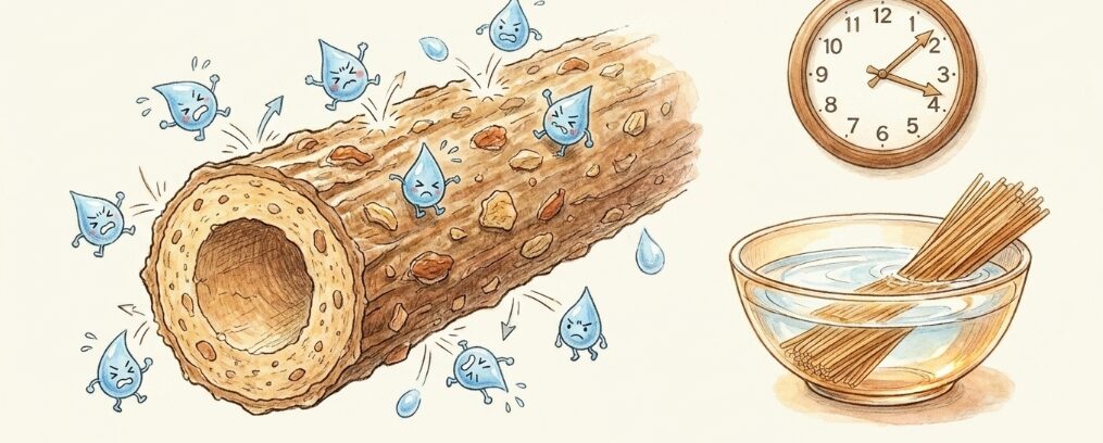 全粒粉パスタのパサつきやボソボソした食感の正体