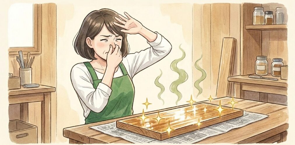 ニス特有の「テカリ」や「匂い」を避けたい時