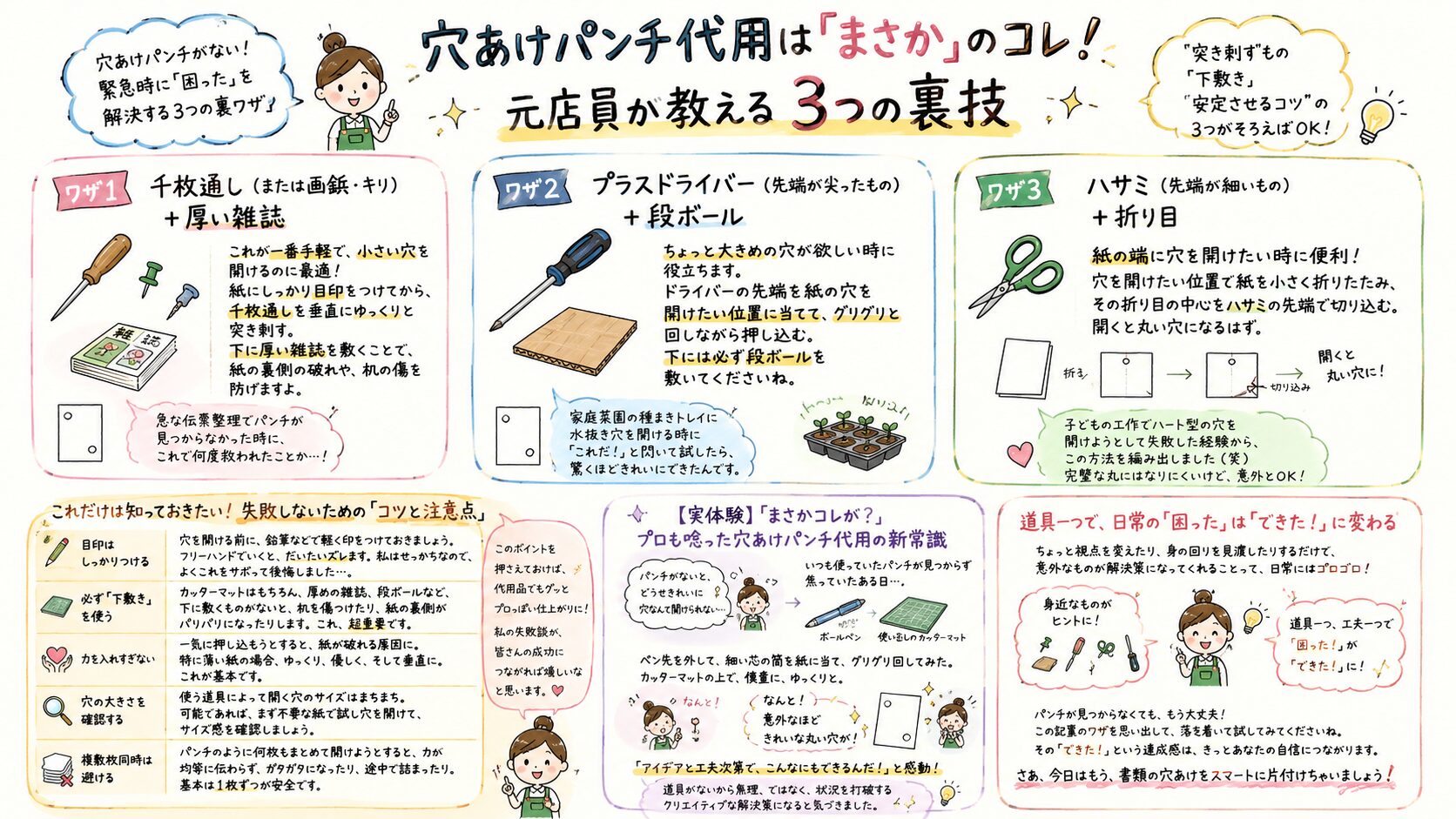 穴あけパンチ 代用