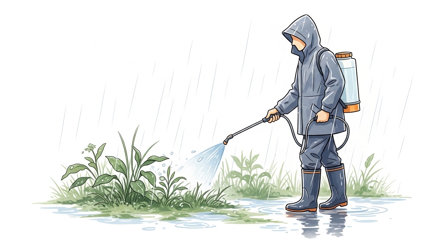 ラウンドアップ　雨