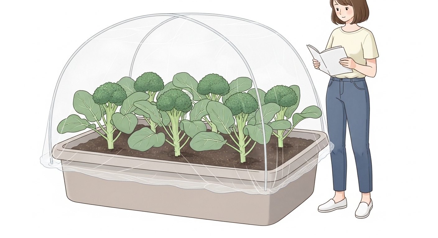 ブロッコリー プランター 防虫ネット