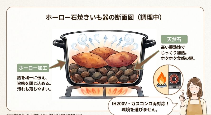 高木金属工業 ホーロー石焼きいも器 石付きとは?特徴と基本スペック