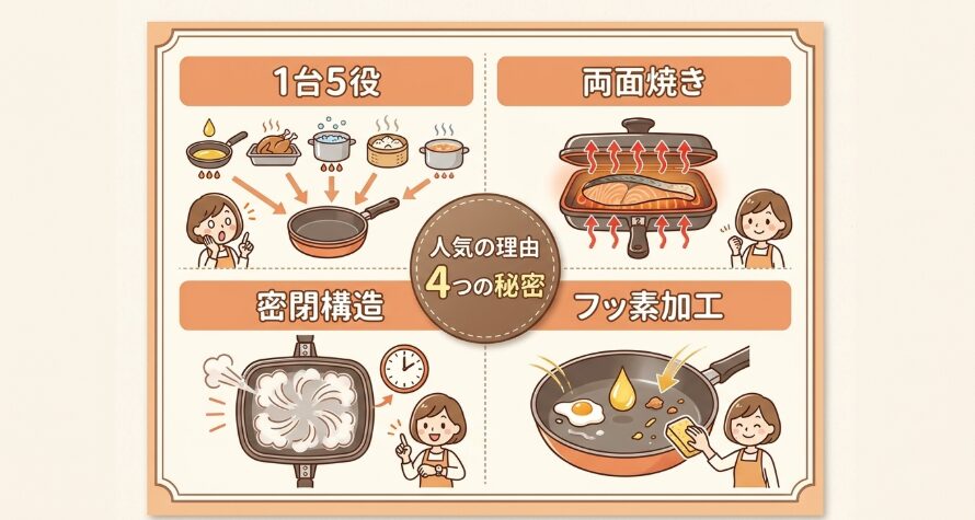 ハッピークッカー両面フライパンの特徴と人気の理由
