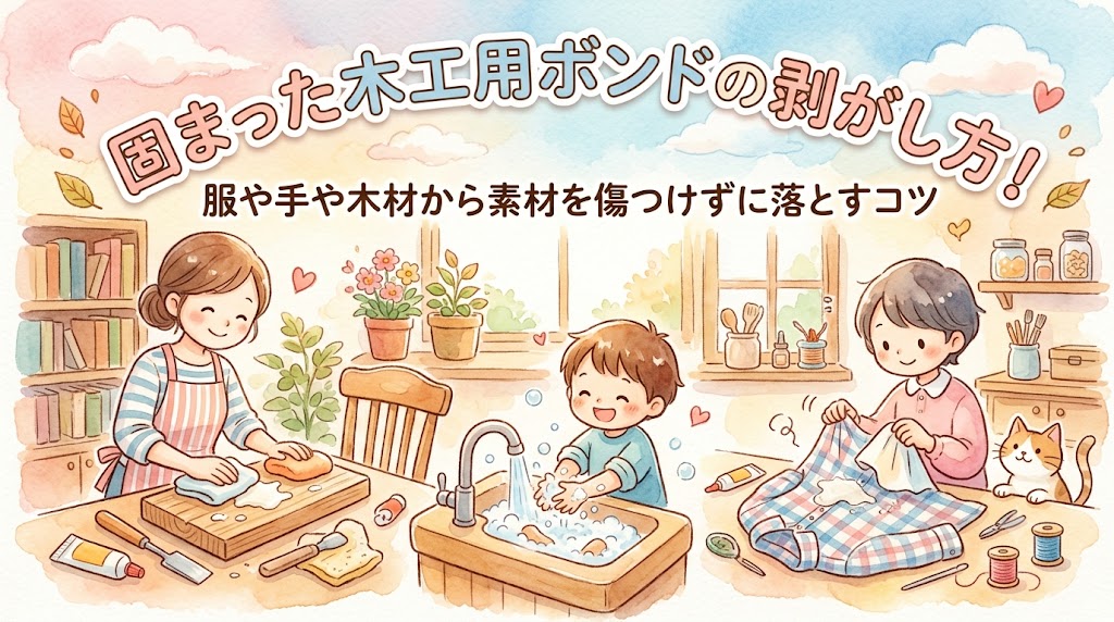 固まった木工用ボンドの剥がし方！