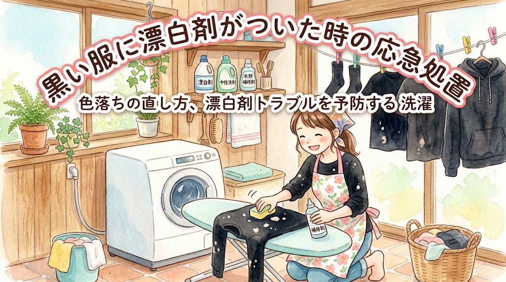 黒い服に漂白剤がついた時の応急処置と色落ちの直し方